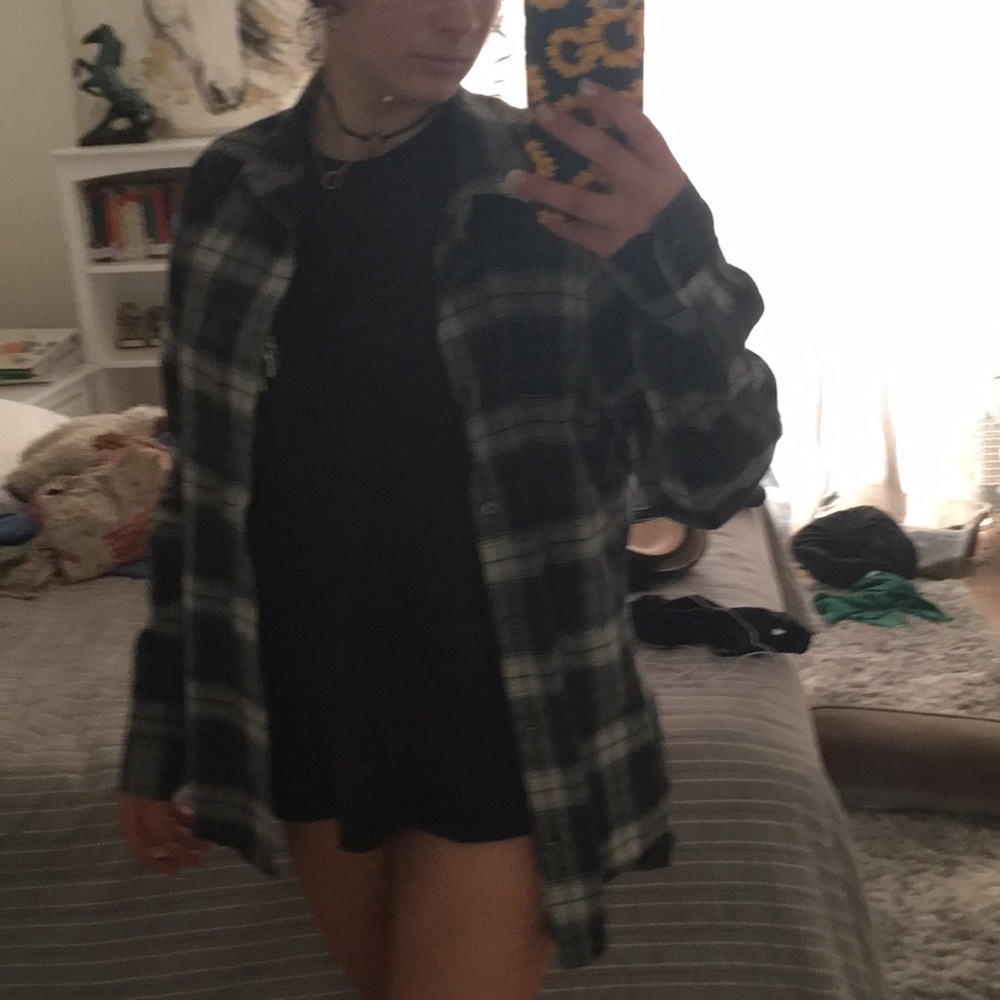 Grey and white flannel